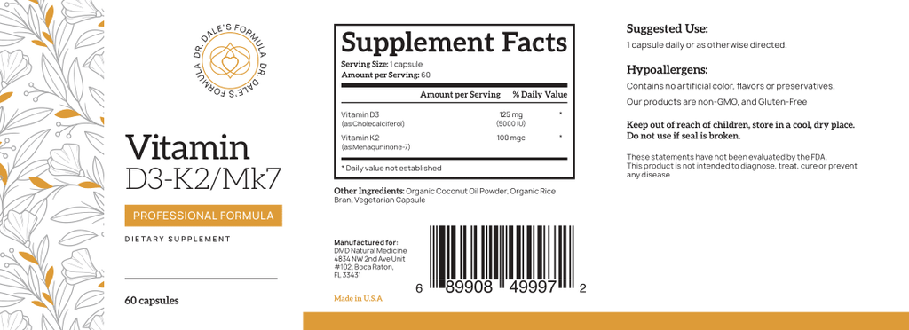 Vitamin D3-K2/MK - Dr. Dale Wellness Retail